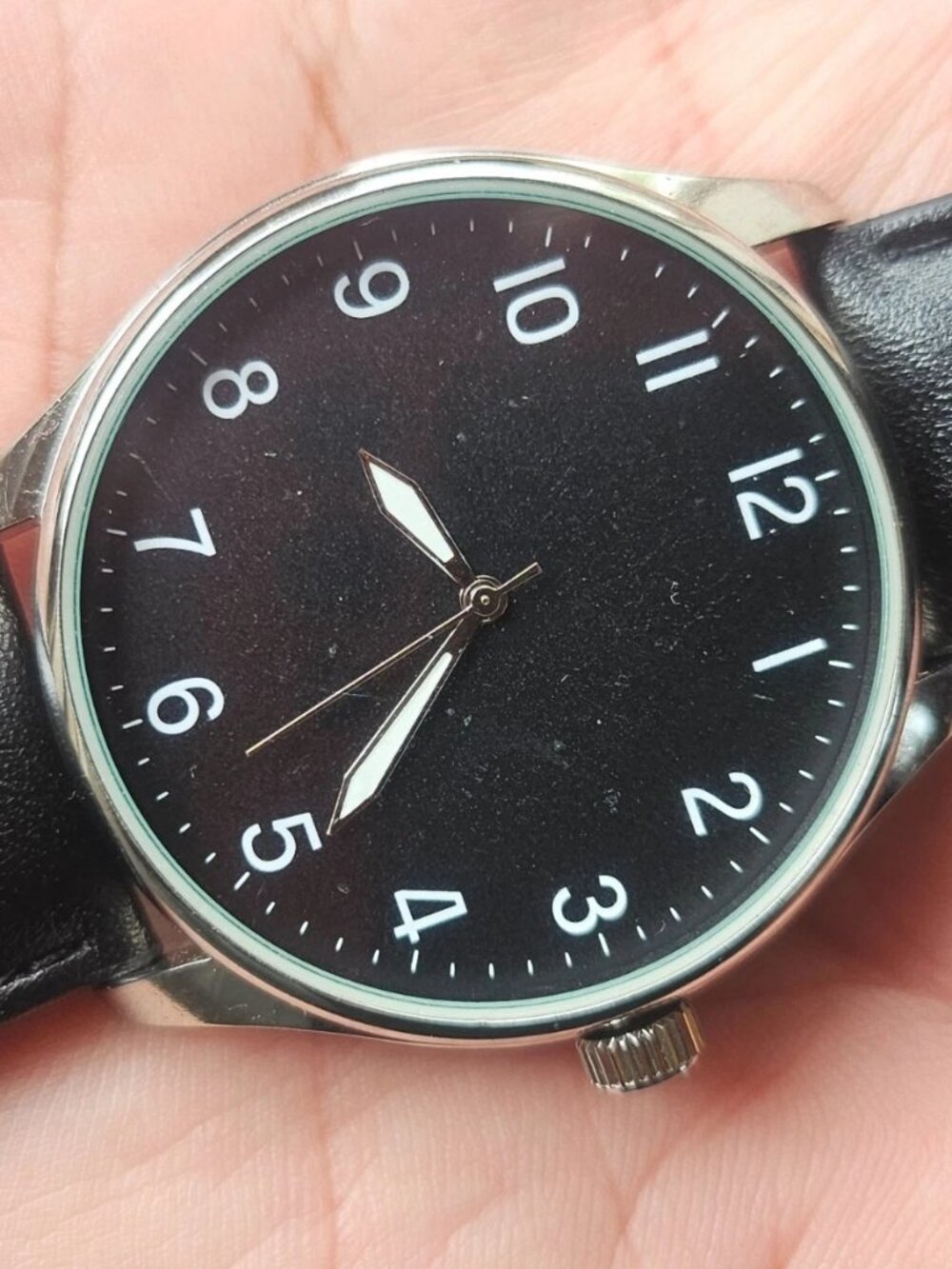 FMD Men Wristwatch Vegan Faux Leather Strap Wristwatch Quartz Analog Watch